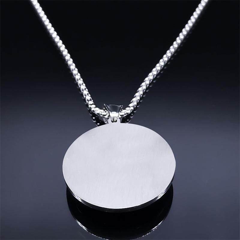 Stainless Steel Seven Archangels Glass Pendant Talisman Necklace