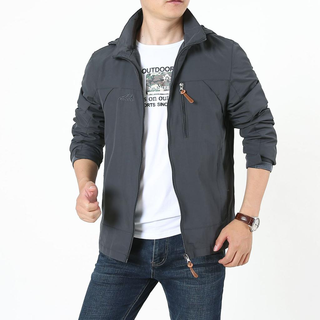 Sonbahar Açık Hava Erkek Kargo Ceket Kapşonlu Rüzgarlık Mont Yürüyüş Kamp Balıkçılık Taktik Erkek Giyim Nefes Alabilir Bomber Ceketler