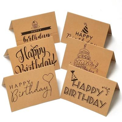 Birthday, Wedding Invitations, Thank You Greeting Card, Business Gift Postcards, Happy Birthday Cards, Fold Up Kraft (10pcs)