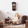 Zinc Zinc Alloy Material Dollhouse Wall Clock Movable Pendulum Simulated Furniture Model  Living Room Decor