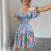 Women's Dress Casual Flowy Dresses  R-neck Vocation Boho Beach Sundress