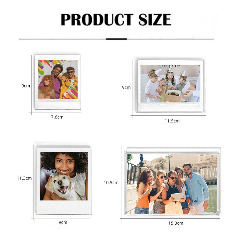 Acryl-Kühlschrank-Magnetrahmen Mini Transparenter Fotorahmen Mehrere Größen DIY Foto-Karten-Display für SQ///WIDE/6 Zoll