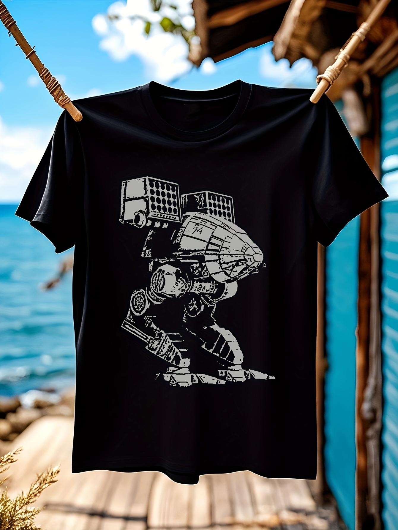 BattleTech Mech Graphic T-shirt - Heavy-Duty Robot Mech Design S