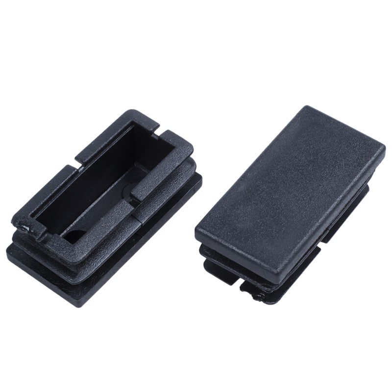 A84X-48 Stück Schwarze Kunststoff Rechteckige Blindstopfen Einsätze 20mm x 40mm