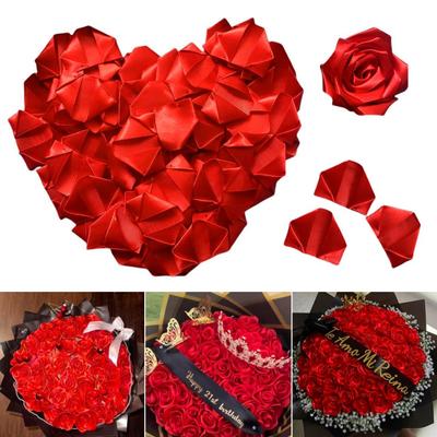 273 Stück vorgefertigte Rosenblätter aus Satinband, handgefertigt, halbfertig, ewige Rosenblätter, DIY, ewige Blumensträuße für Hochzeit, Jahrestag, Geburtstag
