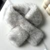 Fashion Double-sided Cross Scarf Thicken Neck Protection Neck Scarf Faux Fox Fur Neck Warmer Women Girl