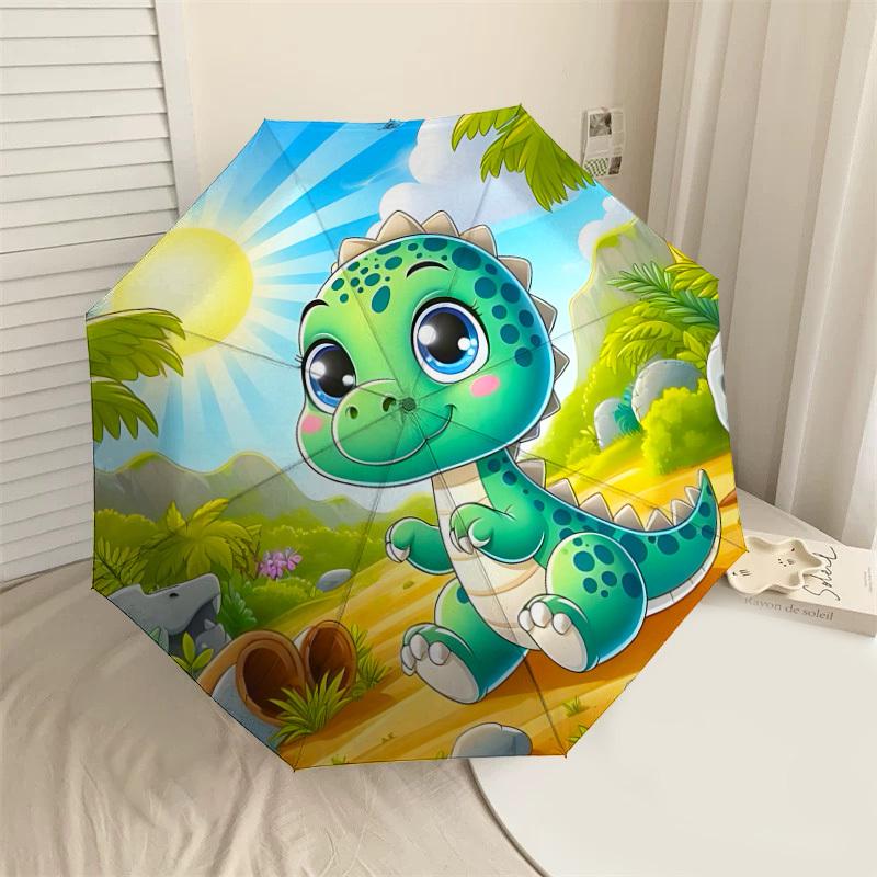 

1PC dinosaur palmAutomatic Open/Close Umbrella with Windproof, 8-Rib Sturdy Canopy, Durable Ribs, Fashionable Design, Outdoor Accessory, Fun Prin, Hol