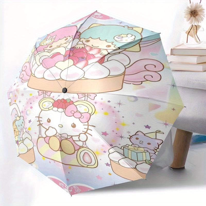 Little Twin Stars & Hello Kitty Automatic Opening and Closing Folding - A Good Choice for Gifts, Fashionable and Convenient Umbrella With Cute Cartoon