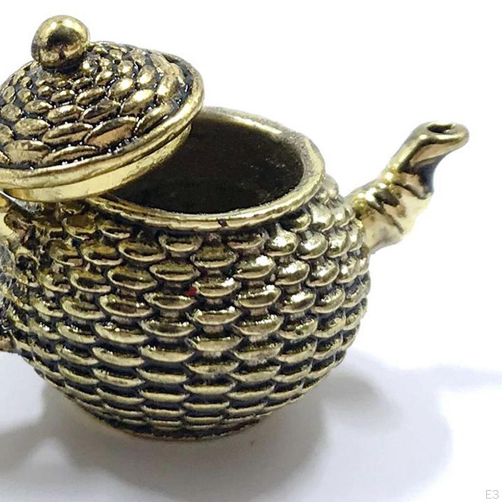6 Piece Dollhouse Metal Teapot Set Kitchen Gift 1:12 Tea Cup