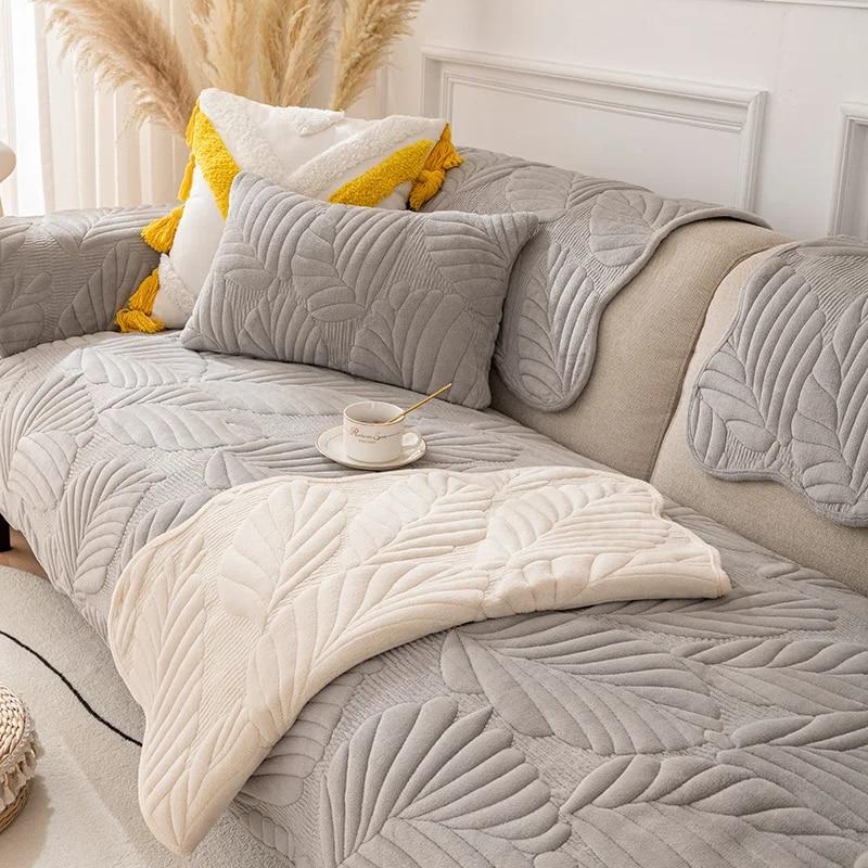 Universal Non-slip Corner Sofa Cover Thicken Plush Sofa Cover Towel Winter Warm Sofa Towel Couch Slipcovers for Living Room