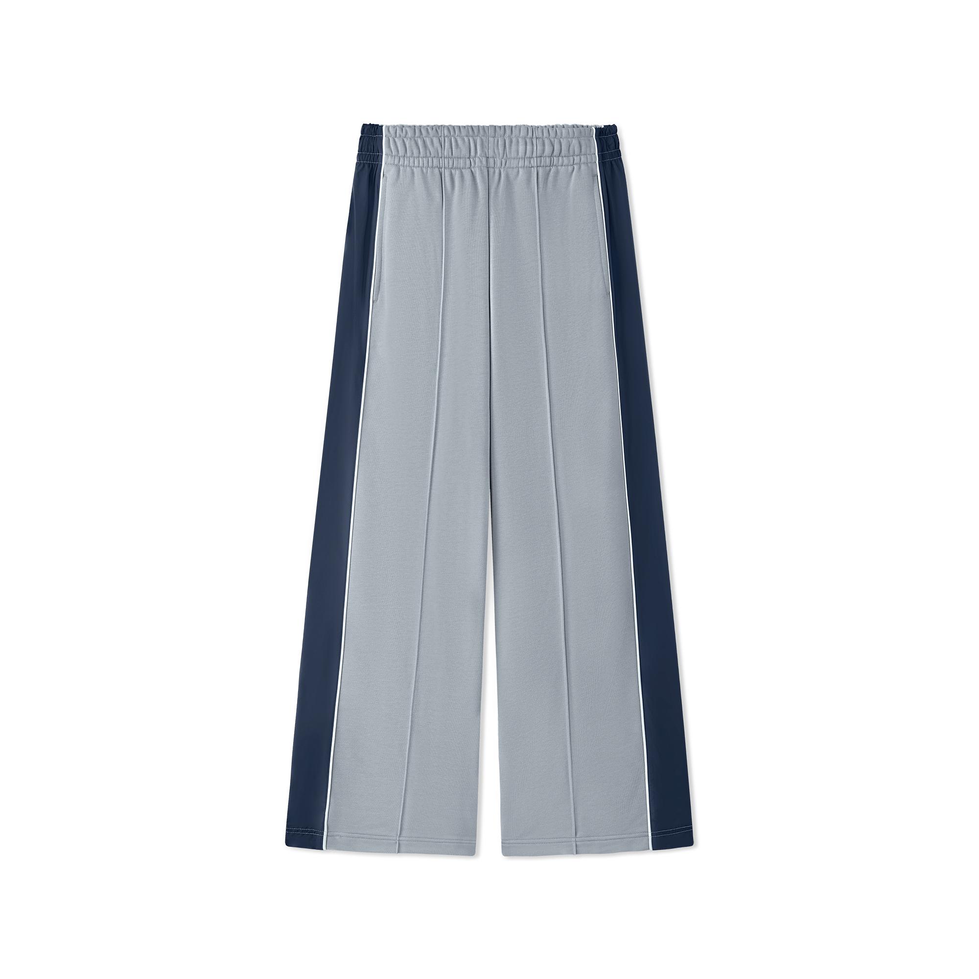 Skechers Color Block Elastic Waist Loose Wide Leg Comfortable Knitted Sports Pants Men bottoms L125M067-03KR L