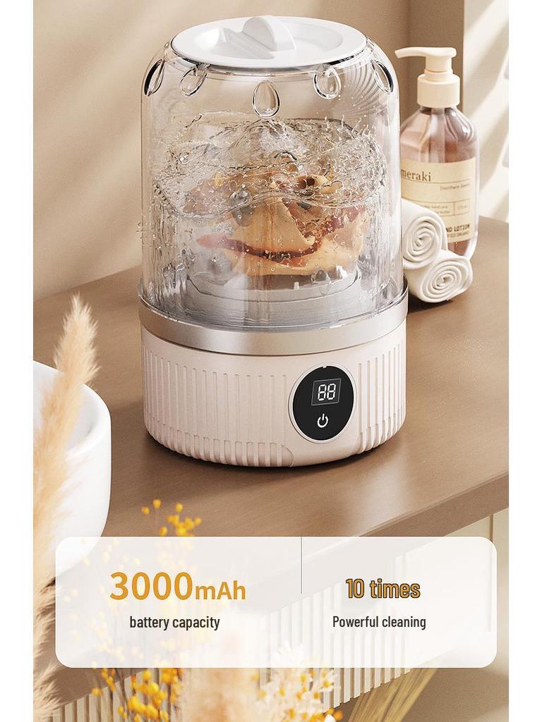 Mașină de spălat portabilă compactă cu sterilizare cu lumină albastră pentru haine de bebeluș și lenjerie