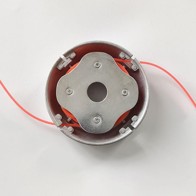 Cap de mașină de tuns iarba universal rezistent la uzură: Carcasă groasă din aluminiu cu fir de tuns din nailon și sârmă de oțel.