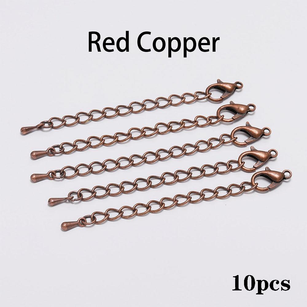 10pcs/lot 50 70mm Tone Extended Extension Tail Chain Lobster Clasps Connector For DIY Bracelet Necklace Jewelry Making Findings