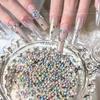100 Pcs Sparkle Glitter Colorful Mini Nail Crystal Diamonds Round Flat Bottom Nail Art Rhinestones Decoration Manicure Charms