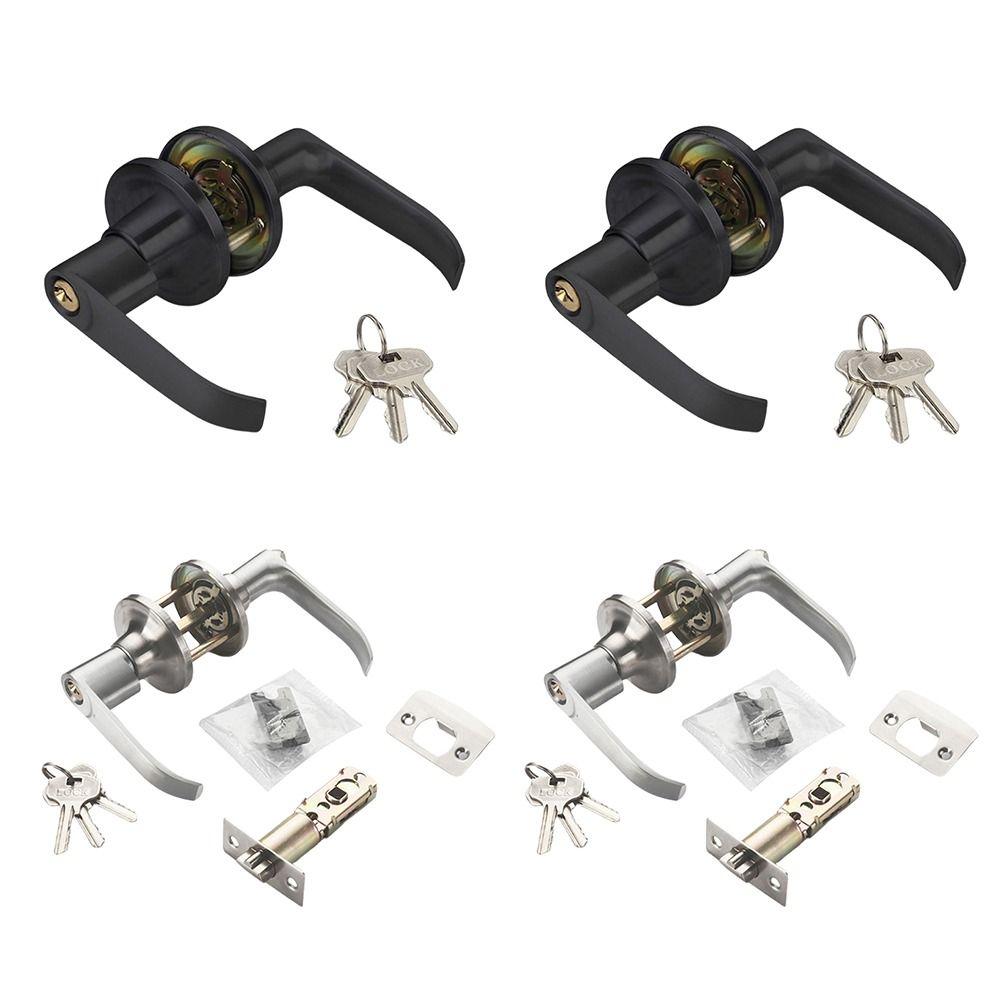 L Handle Lever Door Handle Lock Zinc Alloy Triple Lever Room Lock  Indoor Accessories