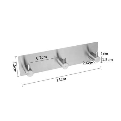 New 304 Stainless Key Holder Wall Mount with 3 Heavy Duty Hooks Key Hanger Adhesive Key Organizer for Wall