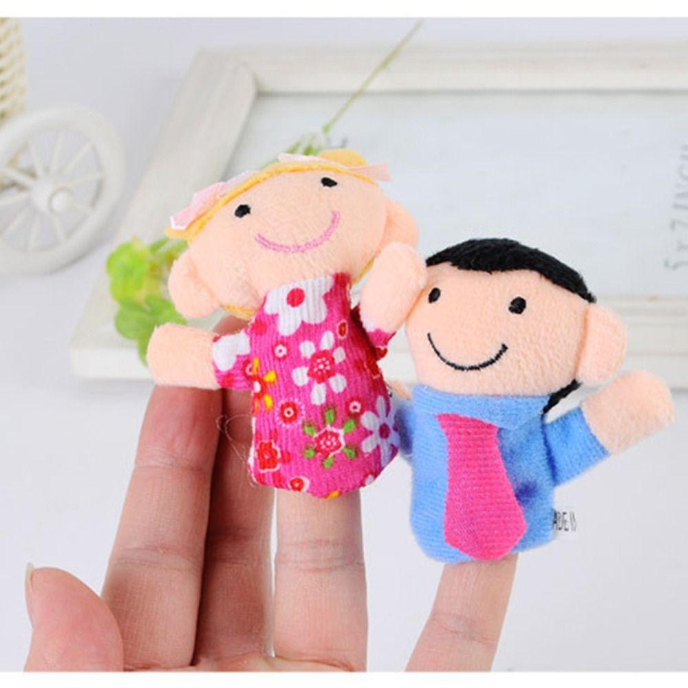 6Pcs Toddlers Soft Finger Puppets Set Cloth Velvet Interactive Educational Finger Cartoon Mini Interactive Puppets Role Play