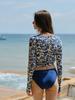 Painbei Ruched Rashguard, Ethnic Blue