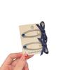 Retro Minimalist Rhinestone Bow Denim Hair Clip for Babies
