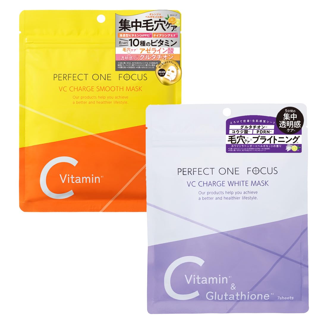 

Perfect One Focus VC Charge Smooth Vitamin Pore Rich in Melting Sheet Mask with a Fresh Skin Film Refreshing Citrus Scent Charge Smooth Mask White