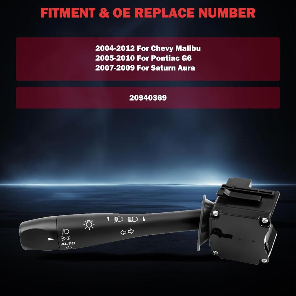 Turn Signal Switch Fit for 2004-2012 for Chevy Malibu,2005-2010 for Pontiac G6,2007-2009 for Saturn Aura Premium Multifunction Combination Switch
