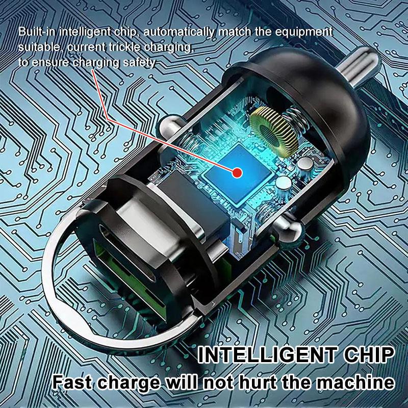 Mini Car Charger 12-24V Lighter Fast Charging Car USB Type C Charger For Audi TT Q3 Q5 Q7 Q8 B5 B6 B7 B8 B9 Q7 8P 8V 8L A3 A4 A5 A6 A7 A8 8L R8