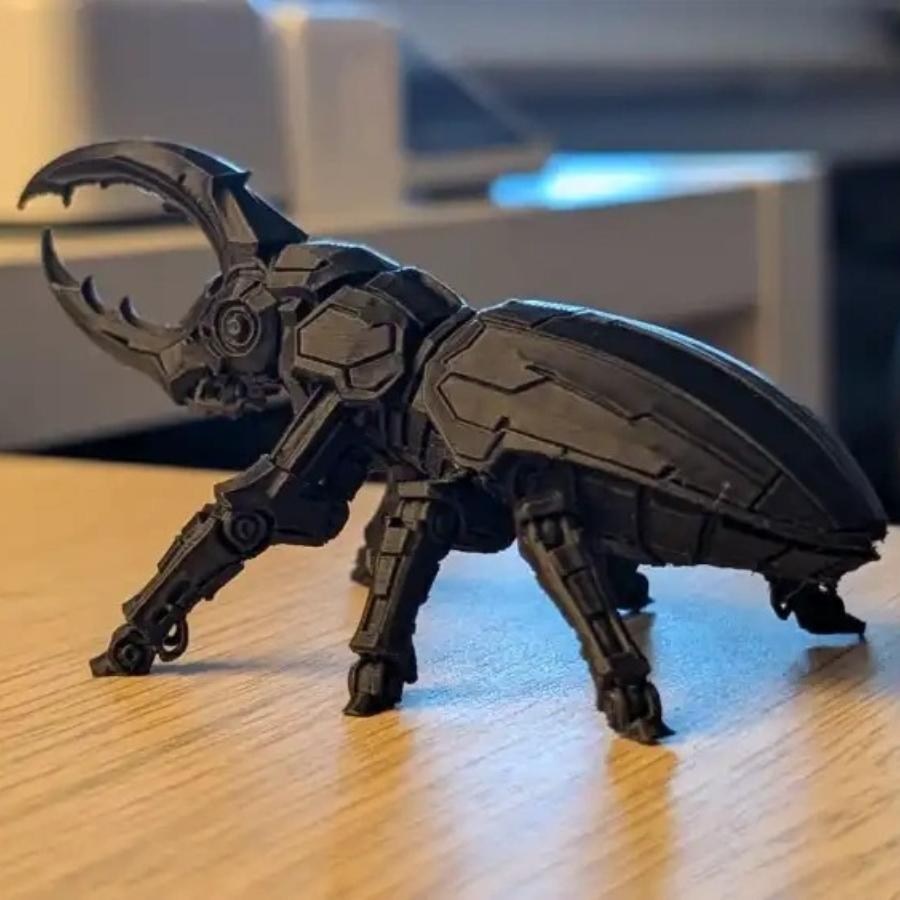 3D-gedrucktes mechanisches Herkuleskäfer-Modell - Cyberpunk-Stil Roboter-Insekten-Figur für Schreibtischdekoration & Sammlergeschenk