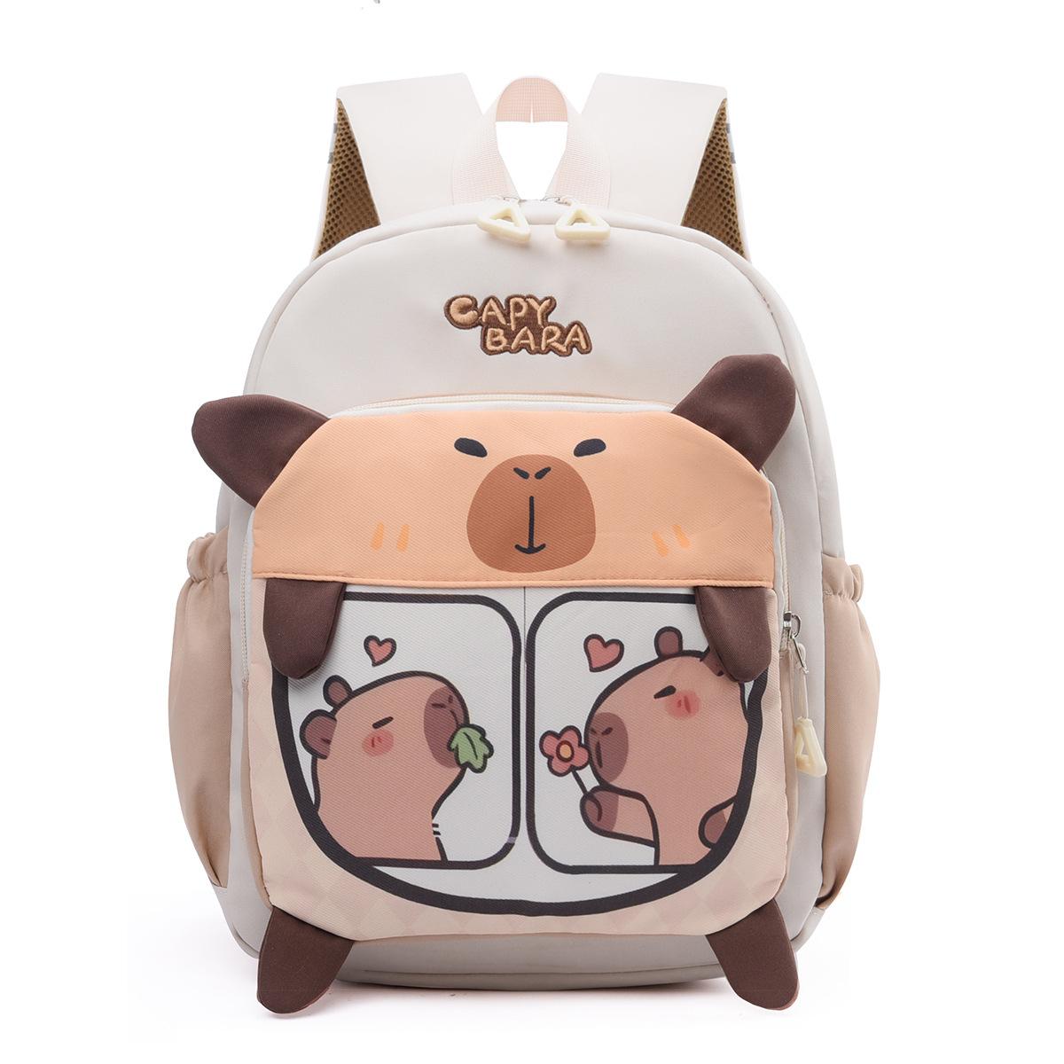 

New Kapibara children s schoolbag kindergarten boys and girls cute cartoon backpack fashion trend белый