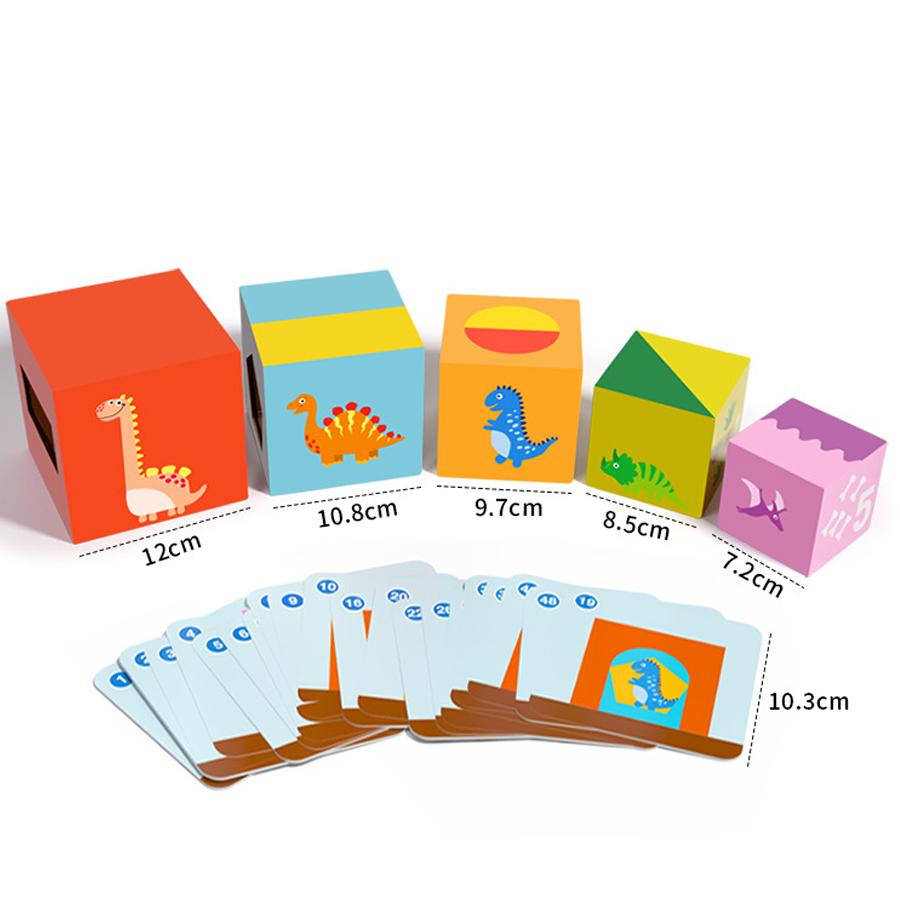 Holzkisten Stapelturm Kind Montesorri Farbe Form Erkennungsspielzeug Lernkarten Zuordnungsspielzeug Frühes Lernen Weihnachtsgeschenk