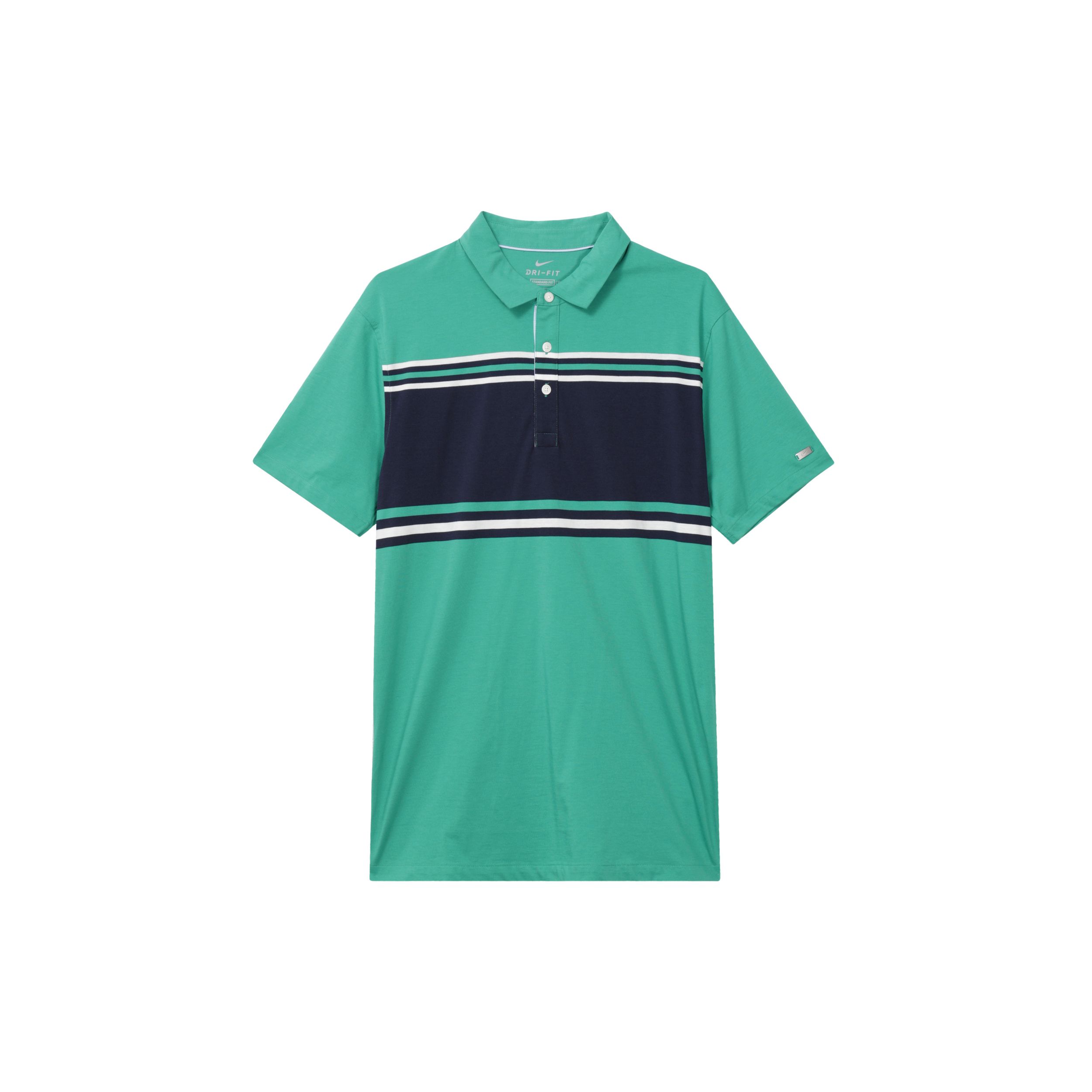 

Рубашка-поло в полоску для гольфа Nike Dri-Fit Player, мужские топы, зеленая BV0471-370 L