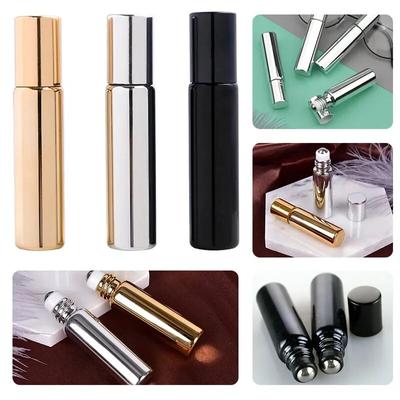 5ml 10ml Essential Gold Silver Black Stainless Steel Roller Ball Massage Eye Cream Perfume Refillable Empty Bottle Container