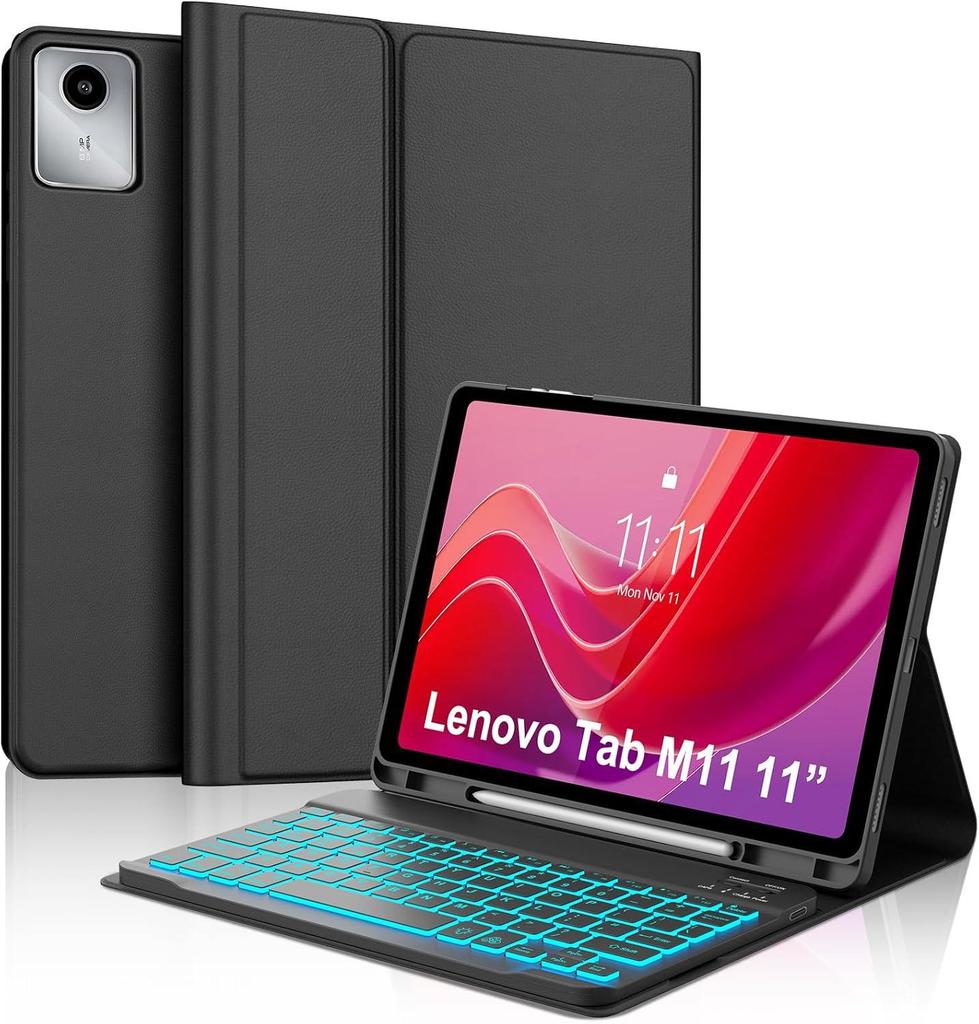 Lenovo Xiaoxin Pad 11 Case with Pen Slot & Bluetooth Keyboard for M11, Spanish.