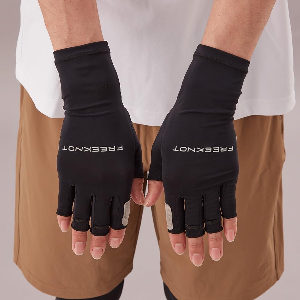 Freeknot Stretch Tough Light Gloves, 5-Length Cut, Gray, Y4197-F-96