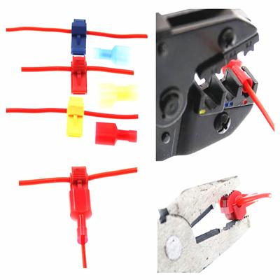 100 piezas de conector rápido tipo T, terminal de crimpado, cable, conector conveniente, bloqueo de puntuación, conector rápido T1 T2 T3