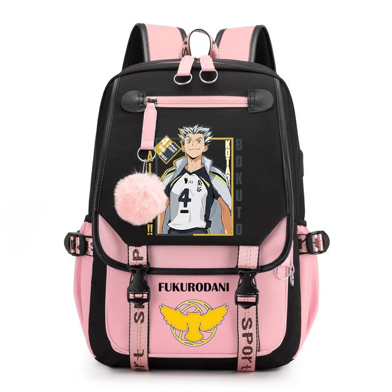 Anime volleyball teenager peripheral printing middle school student schoolbag outdoor large-capacity backpack