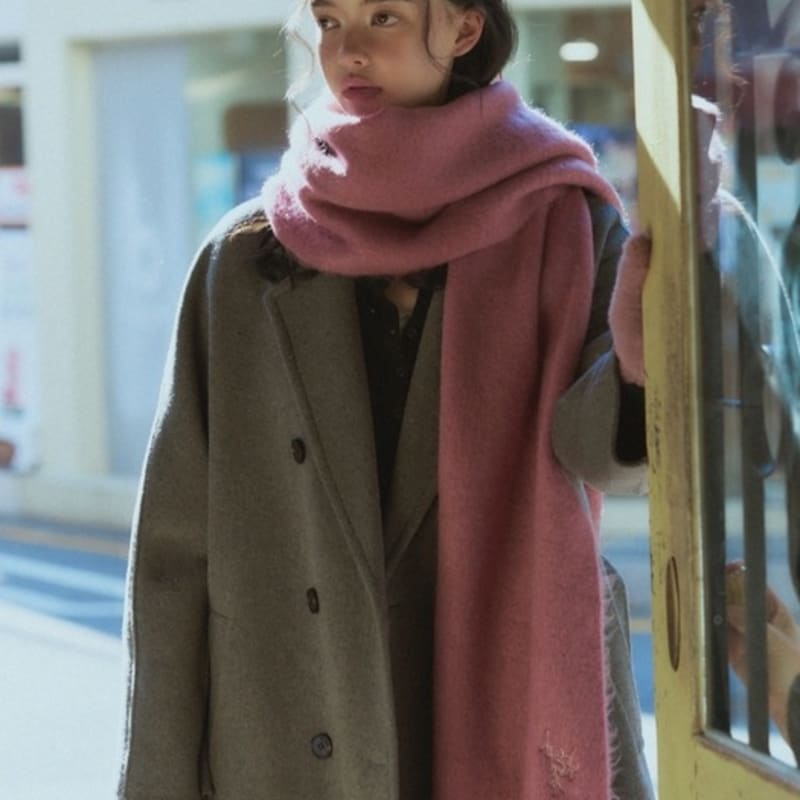 leathery brushed long muffler [8COLOR]