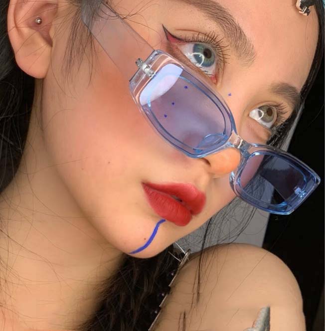 Rectangle Sunglasses Women Luxury Small Frame Glasses for Men Vintage Square Cat Eye Jelly Color Oculos De Sol Feminino