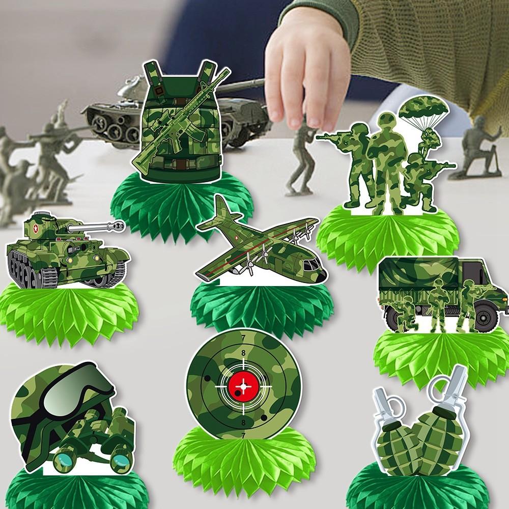 Military Style Honeycomb Tabletop Decor For Kids Party Venue Decorations Event