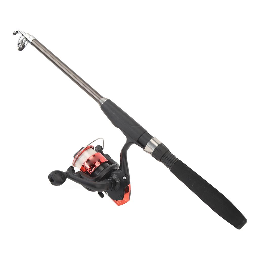 Spinning Reel Telescopic Fishing Rod Combo Fishing Pole Reel Combo with Lures Tackle Bag for Saltwater Freshwater