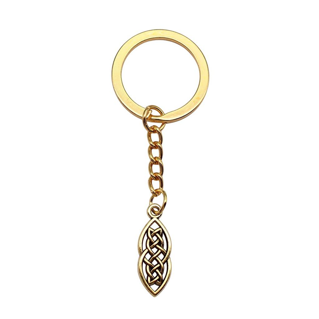 Celtic Knot Charm Hexagram Keychain Irish Amulet Key Ring 28mm Ring