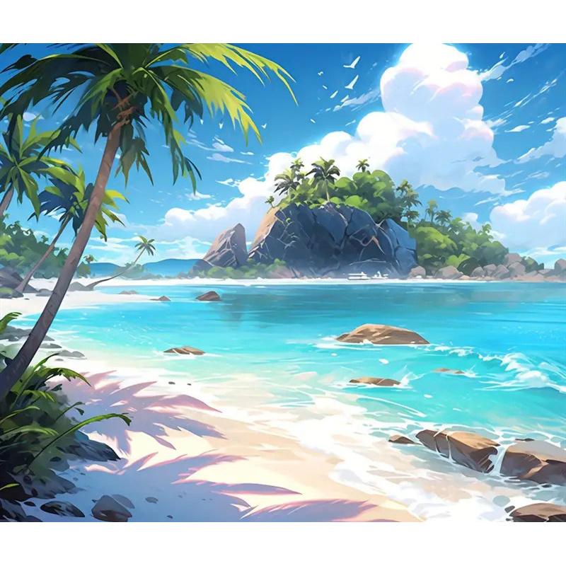 

DIY Diamond Painting Sea and Lighthouse Cross Stitch Kit Mosaic Art Diamond Painting Full Circle Diamond Home Decoration Round 20x30cm