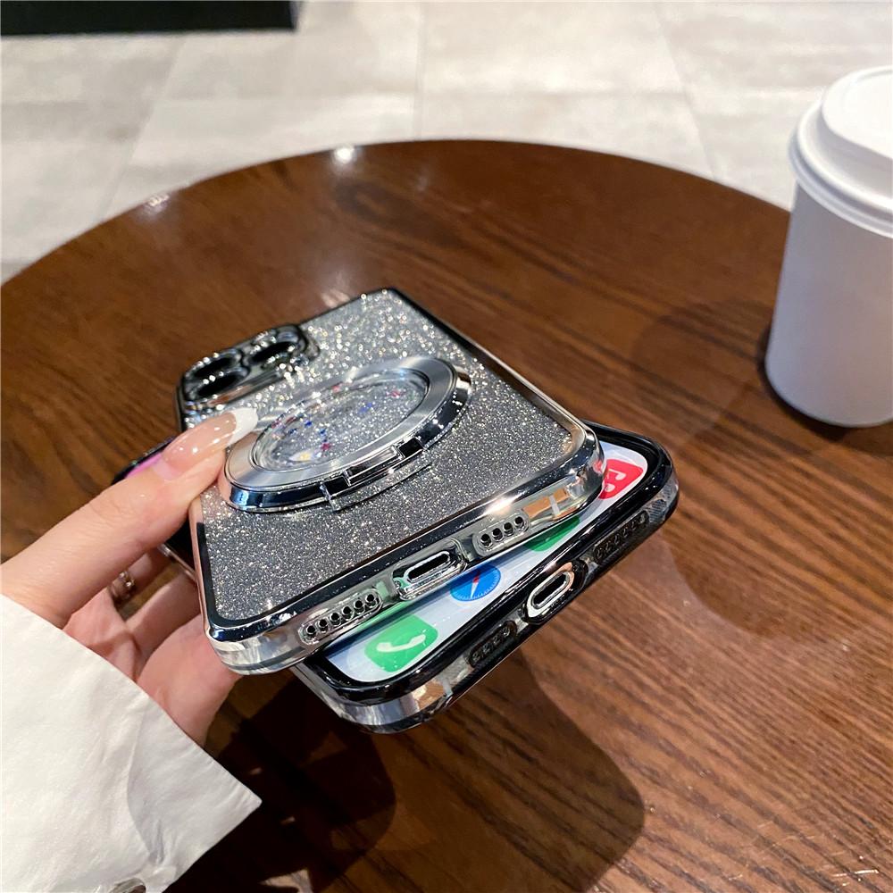 Glitter Quicksand Bracket Case For Huawei P30 Lite P40 P50 Pro P Smart 2021 Mate 60 Pro Ring Holder Stand Gradient Bling Cover