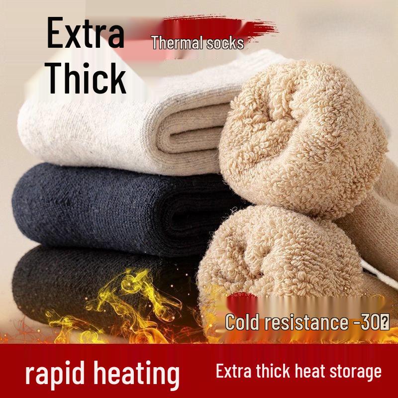 Extra dicke Winterstrümpfe mit Fleecefutter - Geruchs- und kältebeständig für ältere Menschen One Size Bare Socks white
