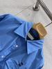 Spring 2026 Women's Polo Collar Loose Shirt with Letter Embroidery - M Brand Collection