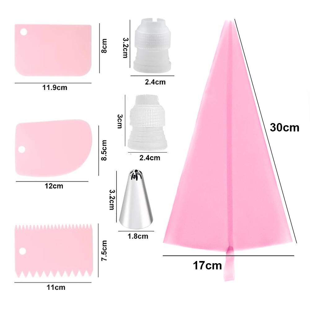 Silicone World Pastry Bag Cream Bag Kitchen DIY Cake Icing Piping Cream Cake Decorating Tools TPU Reusable Pastry Bag+Nozzle Set