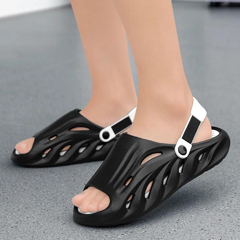 Fashion Casual Thick Bottom Slip-On Slippers Breathable Anti-Slip Summer New Style for Couples Outdoor Wear Comfortable EVA Material