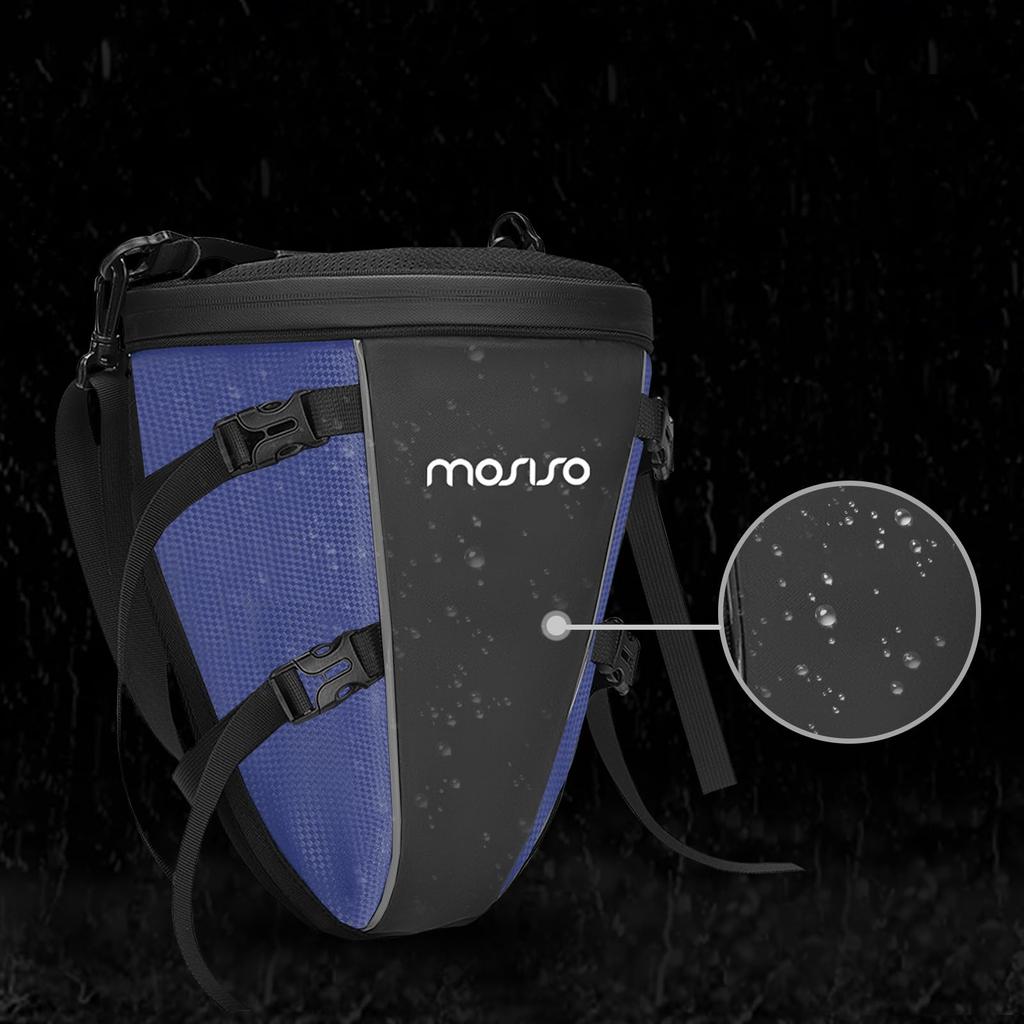MOSISO Motorcycle Tail Multifunctional Waterproof Polyester Storage Saddle 10L Outdoor Sports Bike Rear Seat Light Tank Tool Carry Bag with Shoulder