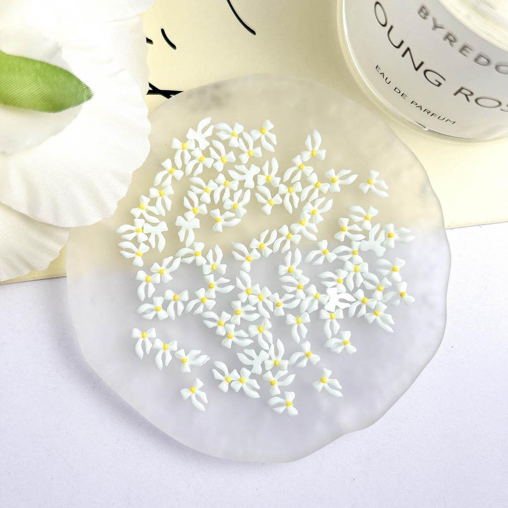 New Luminous Mini Macaron Color Bowknot Nail Art Accessories 3D Resin DIY Nail Tips