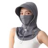 Chapeau d'été Visage Pare-soleil Anti-UV Chapeau Intégré Écharpe Respirante en Soie Glacée Protection Solaire Visage Cou Conduite Vélo Serviette Visage